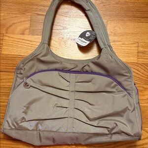 Travelon Tan and Purple Shoulder Bag